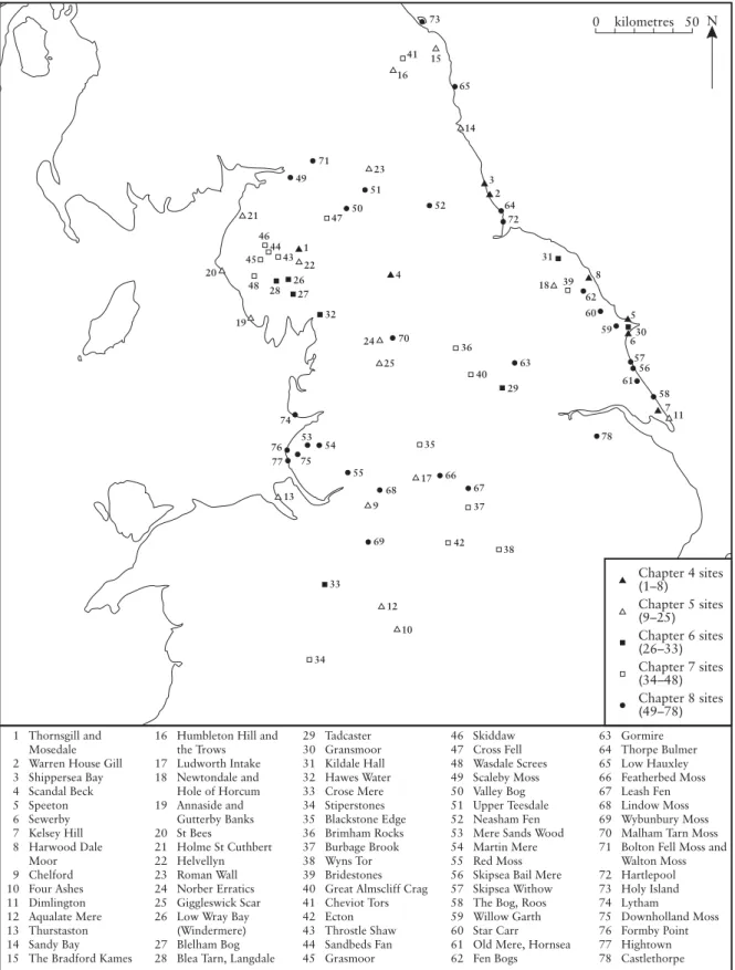 Figure 1.1  Location of the 78 sites described in this volume. 
