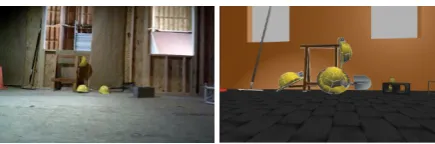 Figure 4: Real-world and simulated instances ofthe same environment.