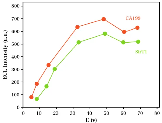 Figure 3.  Influence of the incubation time of CA199 and SirT1. 