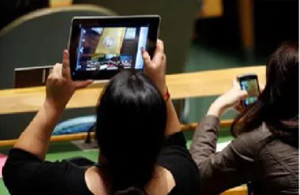Figure 9. Space-based communication using mobile devices (UN, 2012).