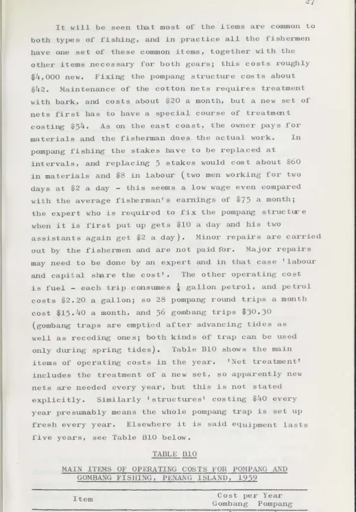 Table B10 shows the main 