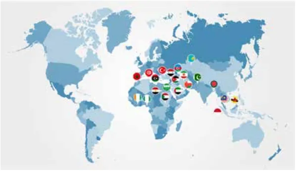Figure 1: Major members of the OIC on the world map.
