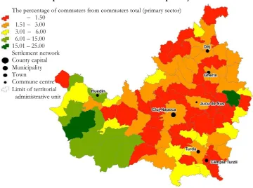 Figure 5 The spatial distribution of commuters in primary activities 