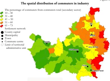Figure 6 The spatial distribution of commuters in industry 