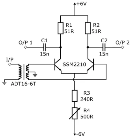 Fig. 4.Differential ampliﬁer circuit diagram.