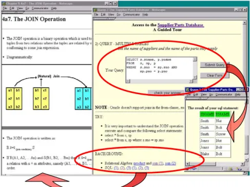 Figure 1. The interactive tutorial – with lecture material in the background. 