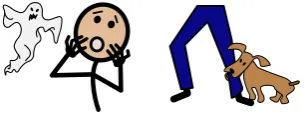 Figure 1: Example icons: afraid and bite leg