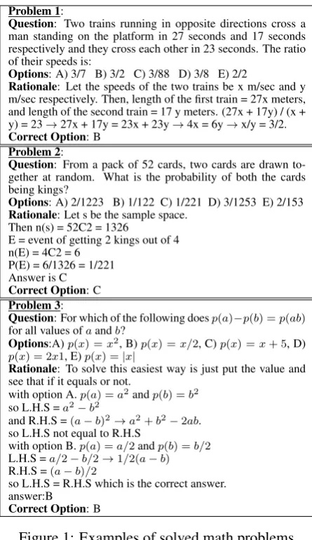 Figure 1: Examples of solved math problems.