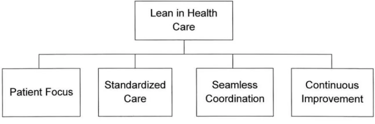 Figure 3.  Conceptual model to describe lean  in  the health care sector 