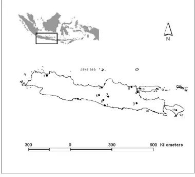 Figure 4. Sample sites for mtDNA analysis (sample sizes shown in brackets) Historical populations: 1