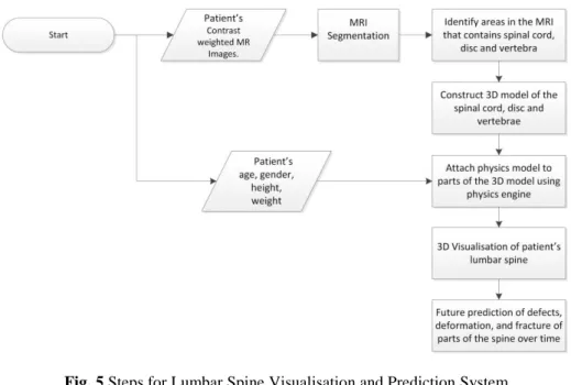 Fig. 5 Steps for Lumbar Spine Visualisation and Prediction System 