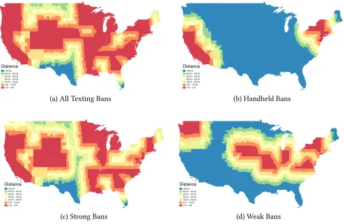 Figure 2: Distances between Counties and Treatment States