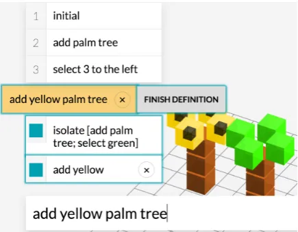 Figure 2: Interface used by users to enter utter-ances and create deﬁnitions.