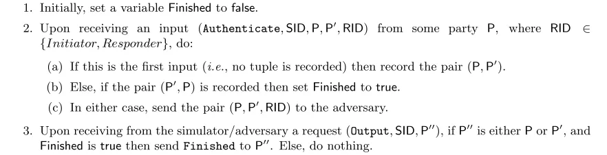 Figure 6: The 2-party mutual authentication functionality