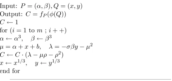 Table 3. Duursma-Lee algorithm for computing fP (φ(Q))—————————————————————————