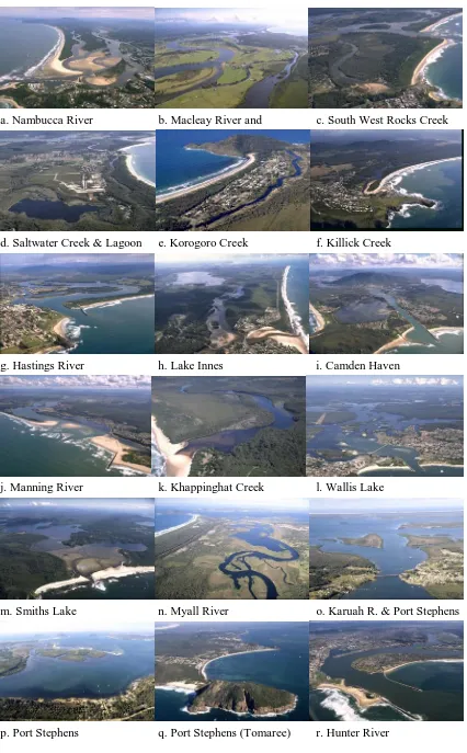Figure 6.4a–r Oblique aerial photographs of major estuaries in the Manning Shelf bioregion 