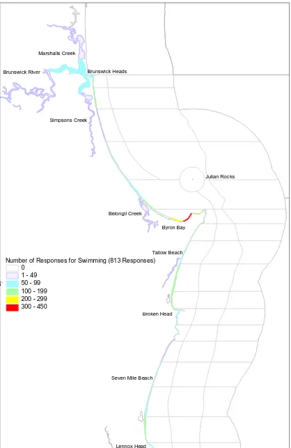 Figure 10.4. Number of questionnaire respondents reporting use of different areas of 