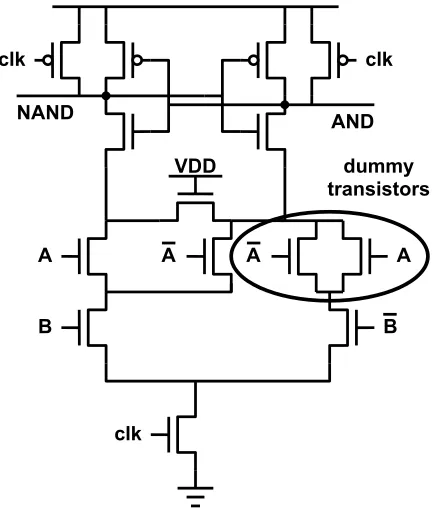Figure 5: Transformation of DPDN to special DPDN: design example. 