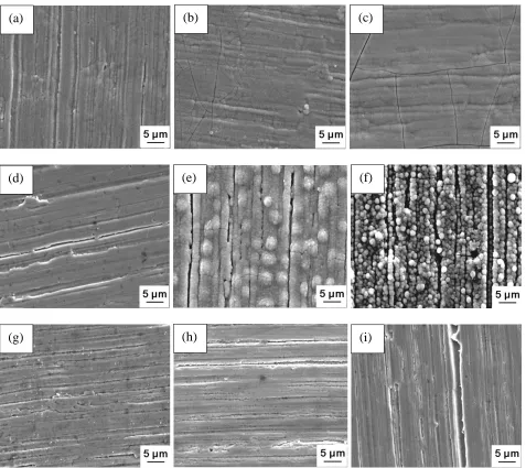 Figure 5.  SEM surface morphologies of Cr-C coatings electroplated under different complexing agents and current density for 10 min: (a)“HCOONH4”-10 A/dm2, (b) “HCOONH4”-20 A/dm2, (c) “HCOONH4”-30 A/dm2, (d) “HCOONa”-10 A/dm2, (e) “HCOONa”-20 A/dm2, (f) “H