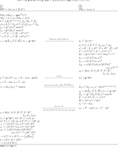 Figure 3: Partially blind signature generation protocol.