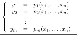 Figure 2.1: Example of an SME-problem with� n variables and m equations
