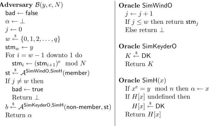 Figure 5: The adversary B in the proof of Lemma 10.2.