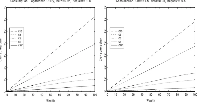 Figure 1: Consumption Decision Rule. Logarith- Logarith-mic Utility