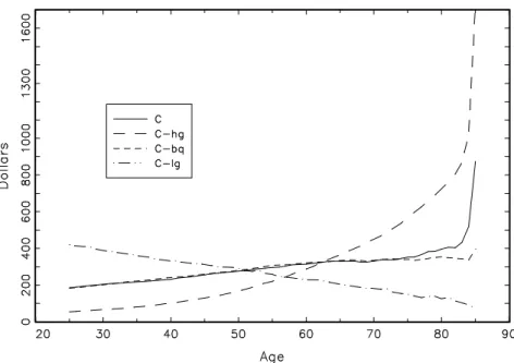 Figure 5: Simulated Consumption. CRRA Utility