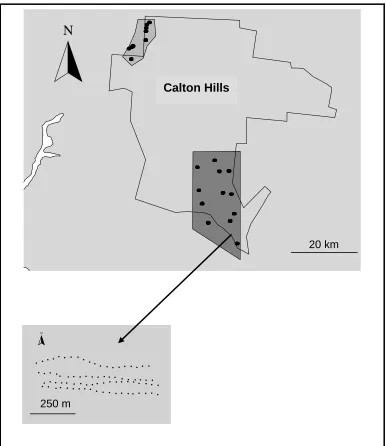Figure 4.4 Fuel load estimates were made at 20 locations across the study area, 8 in the north and 