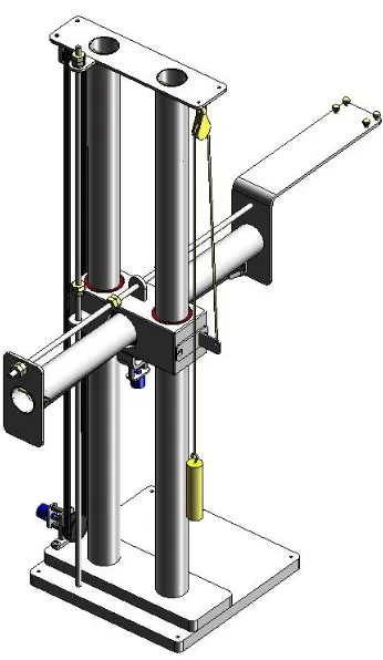 Figure 5.22: 3D model of assembled RRD from rear. 