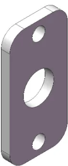 Figure 5.32: 3D model of Vertical Pulley Holder; made from aluminium plate, 