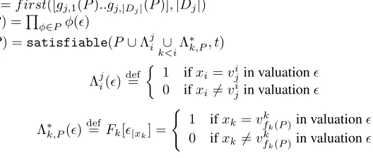 Figure 3: DisCSP1(t, P): arithmetic circuit for MPC-DisCSP1. It returns the set ofvectors Fj, ∀j ∈ [1..m]