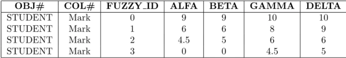 Table 11: Fuzzy Label Def Relation