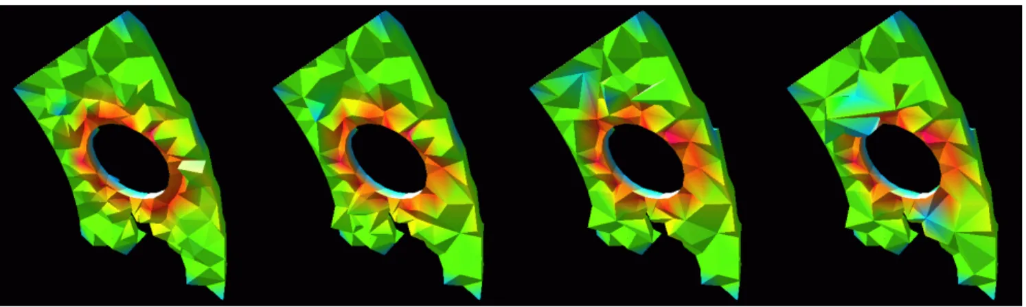 Figure 1: Four macroLoDs (defined in section 3.1) of the 12,936 elements spx dataset, created in less than 1 second on an SGI R10000  194MHz, 2048 MB RAM