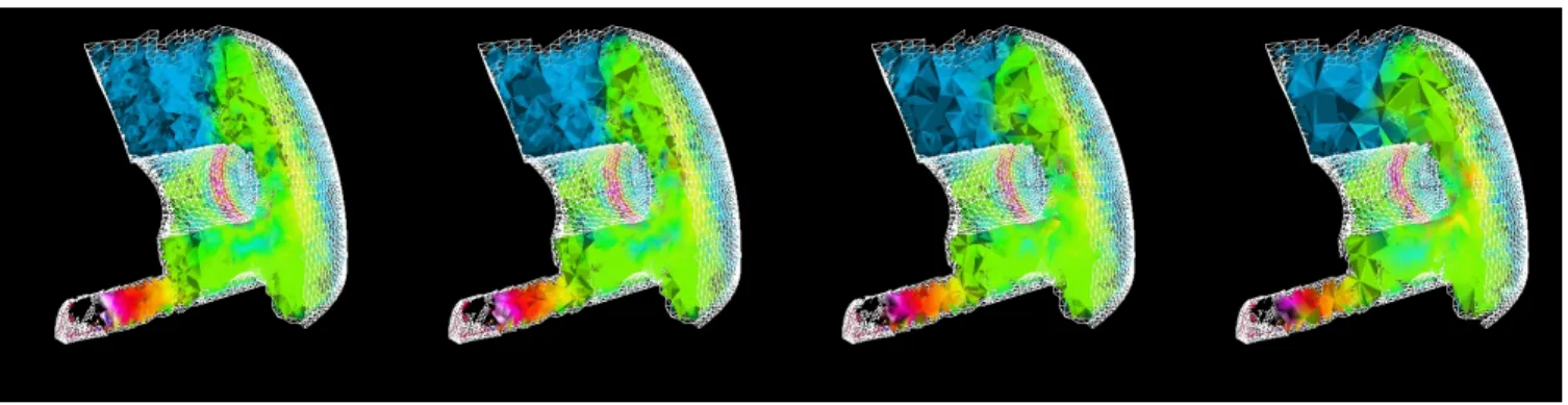 Figure  5:  Volume  rendered  images  of  two  macroLoDs  of  the  827,904  elements  spx  dataset