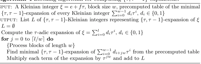 Fig. 1 illustrates the idea behind the blocking algorithm. The ττsion ofoptimalfor the left block bytwo 7-bit blocks