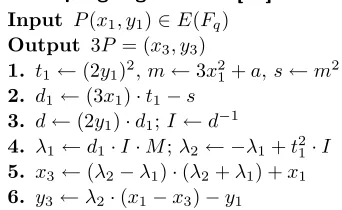 Table 2. Cost of simple operations on E(Fq)
