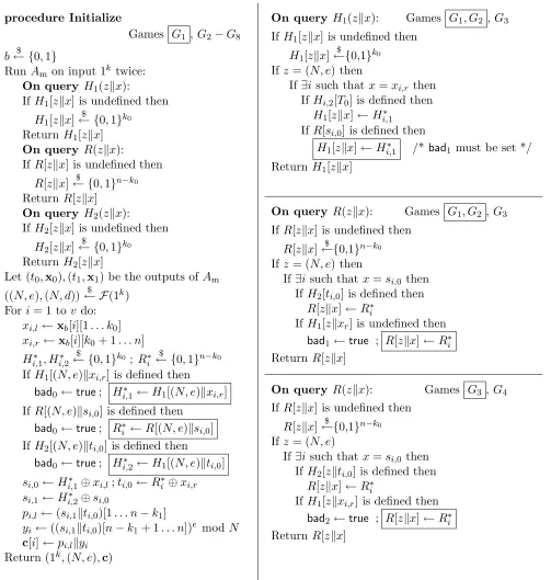 Figure 2: Start of the games for the proof of Theorem 5.2. Games whose names are boxed include theboxed statements, while un-boxed games do not