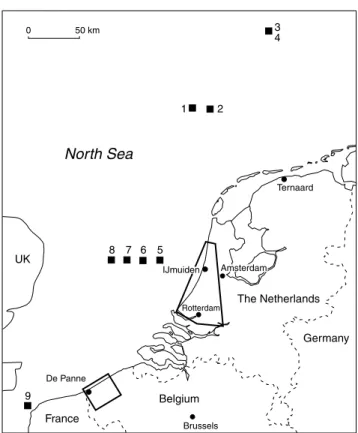 Figure 9 Geographical distribution of the sea-level index points, mainly from the Dutch sector of the North Sea, used in the