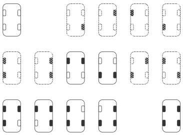 Figure 5.3: Four sensors can be distributed on sides of a box either in an axially symmetrical(a) or rotationally symmetrical layout (b).