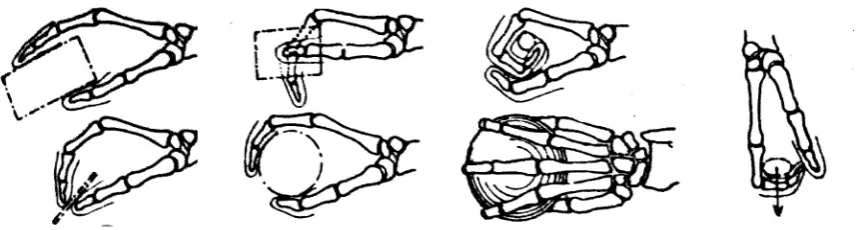 Figure 2.3: Schlesinger’s list of unique grasps that an artiﬁcial hand should be able toconduct