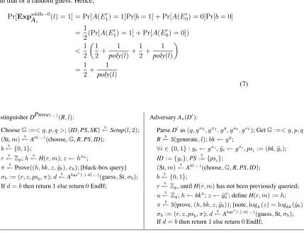 Fig. 5. Distinguisher D and adversary As