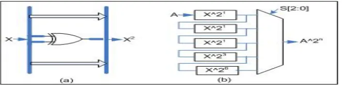 Figure 4: Squarer GF  ( 21 9 3 )  (a) for X21 (b) for X2n implementation