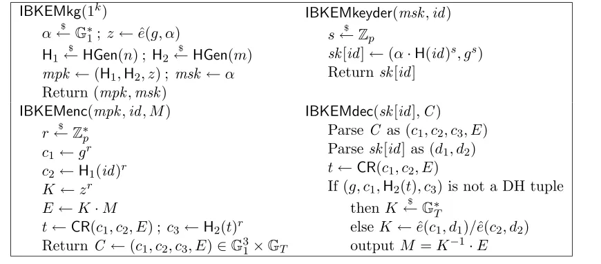 Figure 3: IBE scheme from BMW.