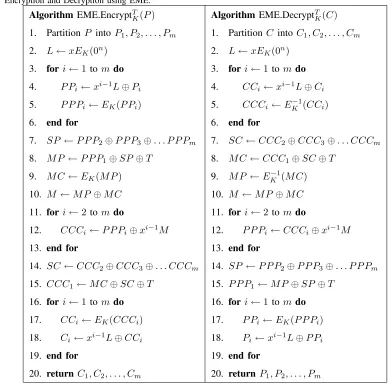 Fig. 6.Encryption and Decryption using EME.