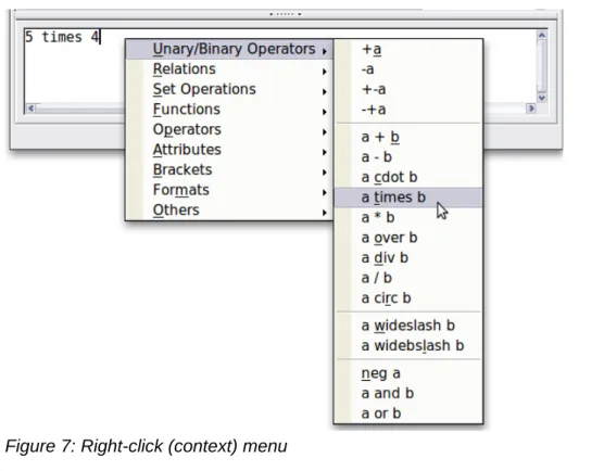 Figure 7: Right-click (context) menu