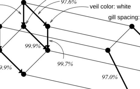 Fig. 5. Visualization of the Luxenburger basis for minsupp = 70 % and minconf= 95 %