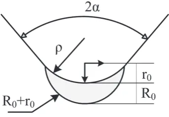 Figure 3 : Definition of the control volume for specimens weakened by rounded V-notch