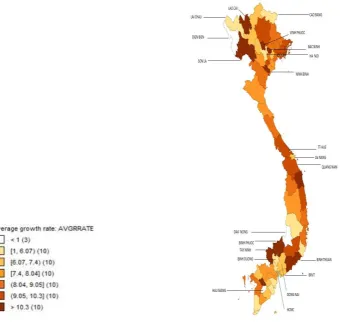 Figure 2 the average real GDP per capita distribution of provinces from 1999-2010 