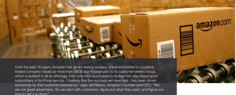 Figure 2: Amazon has  grown in large part due  to its customer-centric  focus.